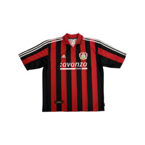 Adidas-Bayern-Leverkusen-Red-Black-Striped-Vintage-Football-Jersey-1