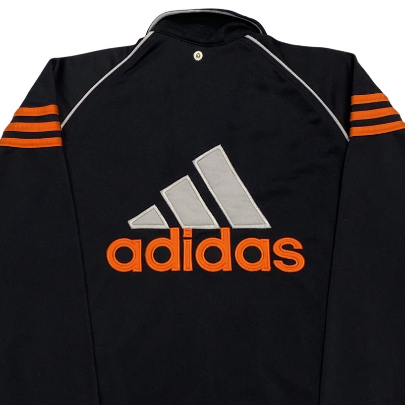 Adidas-Black-Orange-Tracksuit-Sweatshirt. dětská černá vintage značková tepláková mikina