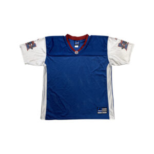 Adidas-Equipment-CFL-Blue-Football-Jersey. Pánský modrý fotbalový vintage dres značky Adidas s krátkým rukávem a potiskem CFL - Canadien Football League Adidas-Equipment-CFL-Blue-Football-Jersey. Pánský modrý fotbalový vintage dres značky Adidas s krátkým rukávem a potiskem CFL - Canadien Football League