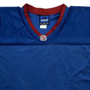 Adidas-Equipment-CFL-Blue-Football-Jersey. Pánský modrý fotbalový vintage dres značky Adidas s krátkým rukávem a potiskem CFL - Canadien Football League