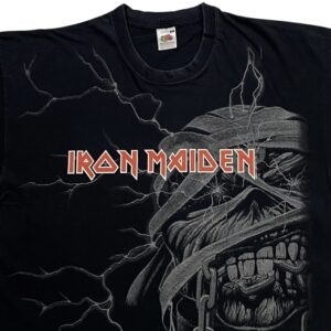 Iron-Maiden band-Full-Print-Black-Vintage-T-Shirt. pánské černé vintage tričko s ppotiskem metal kapely