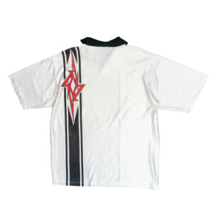 Metallica-White-Jersey 1990s. Pánský bílý vintage dres značky Giant s krátkým rukávem a potiskem kapely Metallica.