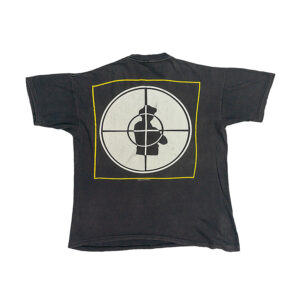 Public-Enemy-Black-Vintage-T-Shirt. Pánské černé vintage tričko s krátkým rukávem a potiskem rapové skupiny Public Enemy z roku 1988.