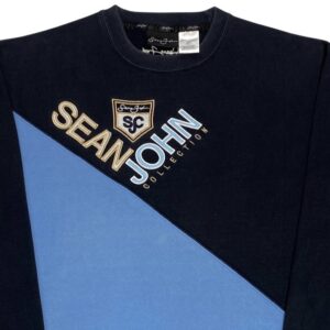 Sean John Blue Vintage Crewneck Hip Hop. pánská modrá mikina