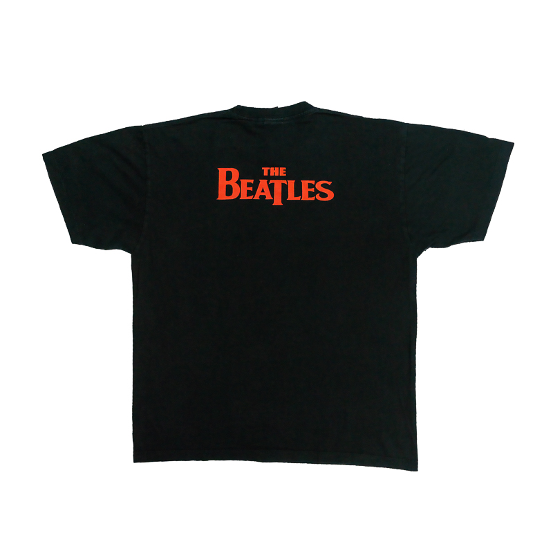 The-Beatles-Black-T-Shirt. Pánské černé vintage tričko s krátkým rukávem a potiskem kapely The Beatles.
