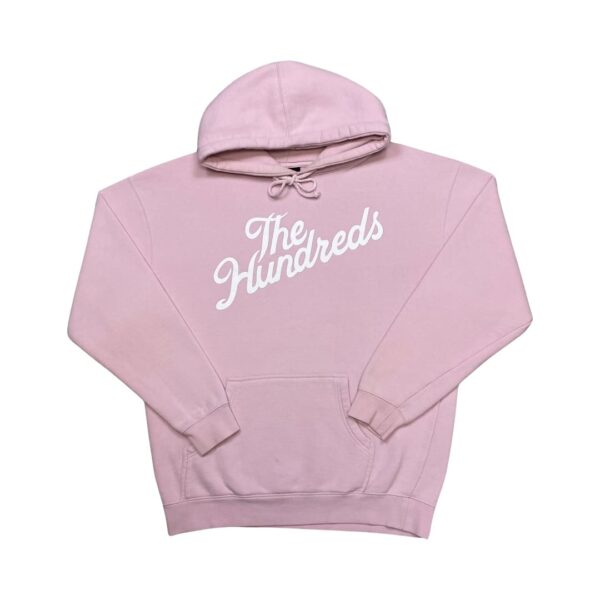 Pánská růžová streetwear mikina s kapucí značky The Hundreds. Men Pink Hoodie