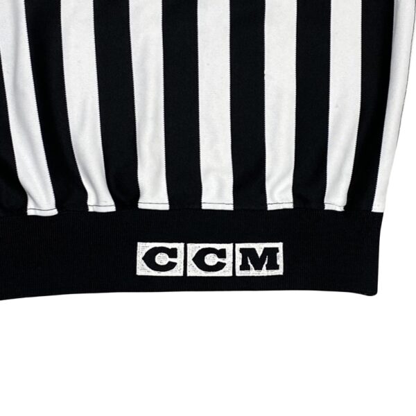 CCM Black White Striped Referee Hockey Jersey