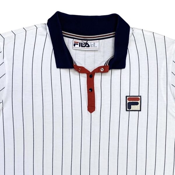 FILA White Striped Polo Shirt