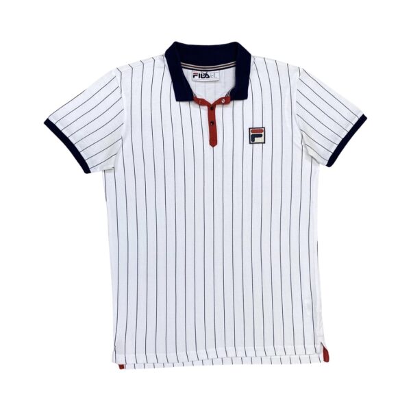 FILA White Striped Polo Shirt
