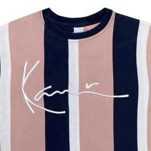 Karl Kani Pink Dark Blue Striped T-Shirt