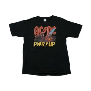 Pánské černé tričko s krátkým rukávem a potiskem rockové kapely AC/DC na přední straně Power Up Black T-Shirt
