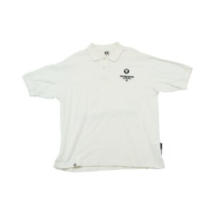 Pánské bílé polo tričko streetwear značky Aape (A Bathing Ape) s krátkým rukávem a nášivkou z obou stran A Bathing Ape White Polo Shirt