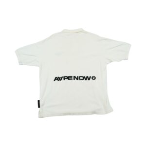 Pánské bílé polo tričko streetwear značky Aape (A Bathing Ape) s krátkým rukávem a nášivkou z obou stran A Bathing Ape White Polo Shirt