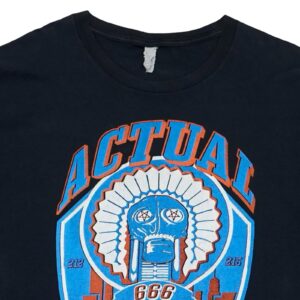 Pánské černé tričko s krátkým rukávem a potiskem Actual Records z obou stran Black T-Shirt