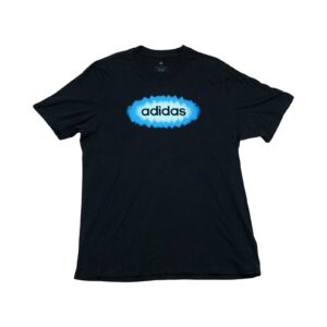 Pánské černé tričko značky Adidas s potiskem na přední straně a rukávu Black T-Shirt