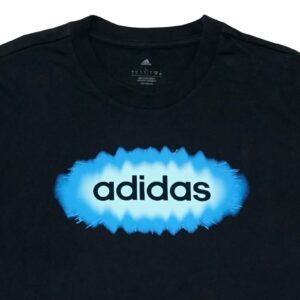 Pánské černé tričko značky Adidas s potiskem na přední straně a rukávu Black T-Shirt