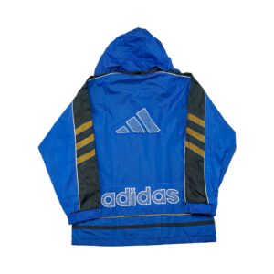 Pánská modrá vintage bunda značky Adidas s nášivkou z obou stran Blue Tracksuit Jacket