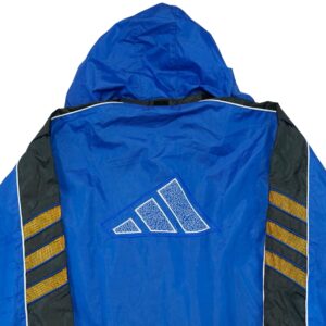 Pánská modrá vintage bunda značky Adidas s nášivkou z obou stran Blue Tracksuit Jacket
