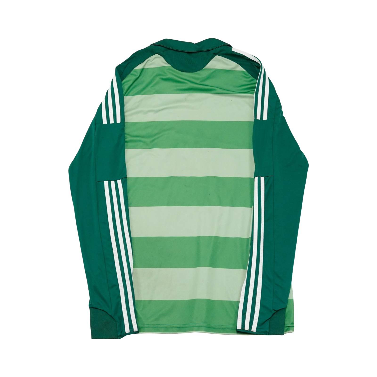 Fotbalový zelený vintage dres značky Adidas s dlouhým rukávem a motivem francouzského fotbalového týmu Saint-Étienne Green Longsleeve Jersey