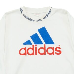 Dětský bílý vintage crewneck značky Adidas s potiskem z obou stran Kids White Crewneck