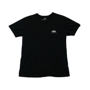 Pánské černé tričko značky Alpha Industries s krátkým rukávem a potiskem z obou stran Black T-Shirt