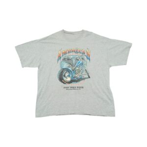 Pánské šedé vintage tričko s krátkým rukávem a potiskem American Bike Week 2007 na přední straně Grey T-Shirt