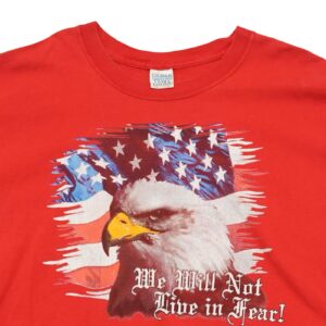 Pánské červené vintage tričko značky Gildan s krátkým rukávem a potiskem American Eagle na přední straně Red T-Shirt