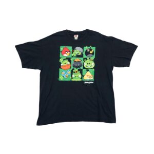 Pánské černé vintage tričko značky Angry Birds s krátkým rukávem a potiskem na přední straně Black T-Shirt