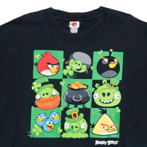 Pánské černé vintage tričko značky Angry Birds s krátkým rukávem a potiskem na přední straně Black T-Shirt
