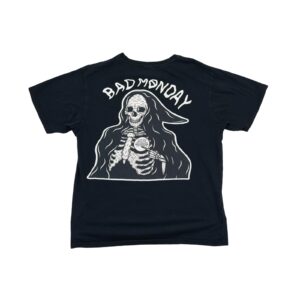 Pánské černé tričko značky Bad Monday s krátkým rukávem a potiskem z obou stran Skull Black T-Shirt