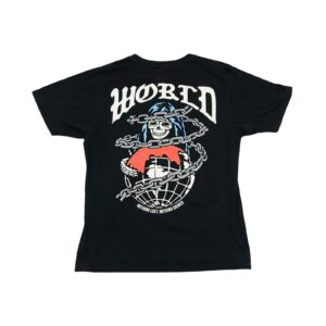 Pánské černé tričko značky Bad Monday s krátkým rukávem a potiskem z obou stran World Black T-Shirt