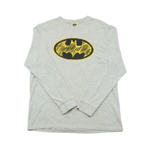 Pánské šedé tričko s dlouhým rukávem a potiskem Batman na přední straně Grey Longsleeve