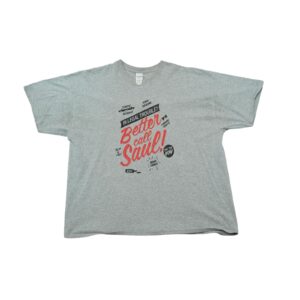 Pánské šedé tričko značky Gildan s krátkým rukávem a potiskem Better Call Saul na přední straně Grey T-Shirt