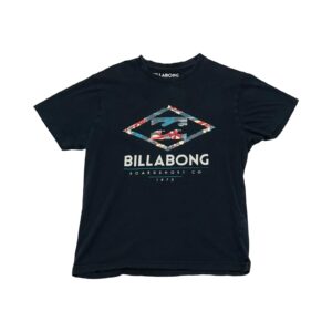 Pánské černé tričko značky Billabong s krátkým rukávem a potiskem na přední straně Black T-Shirt