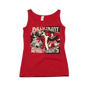 Dámské červené tílko značky Gildan s potiskem rockové kapely Billy Talent na přední straně Red Tank Top