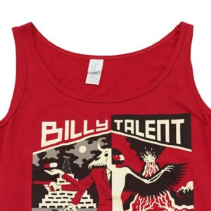 Dámské červené tílko značky Gildan s potiskem rockové kapely Billy Talent na přední straně Red Tank Top