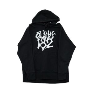 Pánská černá mikina s kapucí značky BoohooMAN s potiskem Blink 182 Black Hoodie