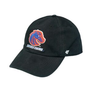 Unisex černá vintage kšiltovka značky 47 Brand s motivem amerického univerzitního fotbalového týmu Boise State Broncos a nášivkou z obou stran Black Cap