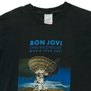Pánské černé vintage tričko značky Screen Stars s krátkým rukávem a potiskem Bon Jovi One Wild Night Tour z roku 2001 Black T-Shirt