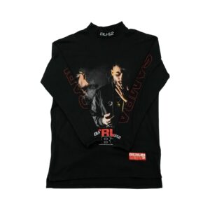 Pánské černé tričko s dlouhým rukávem a potiskem Capital Bra Berlin Lebt 2 na přední straně Black Longsleeve T-Shirt