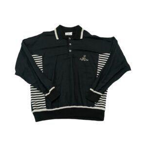 Pánský černý vintage svetr značky Carlo Colucci s nášivkou na přední straně Black Sweater Sweatshirt