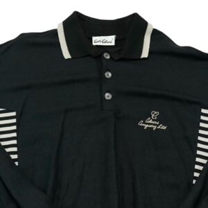 Pánský černý vintage svetr značky Carlo Colucci s nášivkou na přední straně Black Sweater Sweatshirt