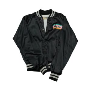 Pánská černá vintage bomber bunda značky Chalk Line s motivem amerického basketbalového NBA týmu San Antonio Spurs z obou stran Jacket