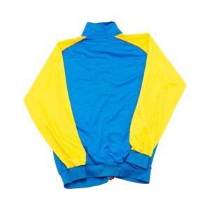 Pánská modro žlutá vintage tracksuit mikina značky Champion s nášivkou na přední straně Blue Yellow Vintage Tracksuit Sweatshirt