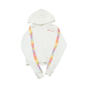 Dámská bílá mikina značky Champion s nášivkou na rukávu White Hoodie