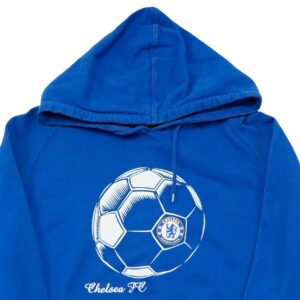 Pánská modrá mikina s kapucí a potiskem anglického fotbalového týmu Chelsea FC Blue Hoodie