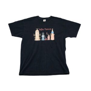 Pánské černé vintage tričko značky Fruit of the Loom s krátkým rukávem a motivem Coffee Museum Black T-Shirt