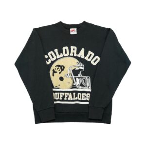 Pánský černý vintage crewneck značky SPA s motivem amerického univerzitního fotbalového týmu Colorado Buffaloes Black Crewneck
