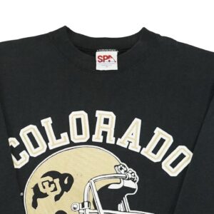 Pánský černý vintage crewneck značky SPA s motivem amerického univerzitního fotbalového týmu Colorado Buffaloes Black Crewneck