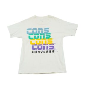 Pánské bílé vintage tričko značky Converse s krátkým rukávem a potiskem na přední straně Vintage White T-Shirt